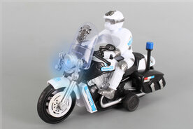 Toy Police Motorcycle - Makes Police Sounds - Friction Powered