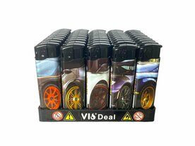 Aanstekers 50 stuks - navulbaar - Sportauto print  