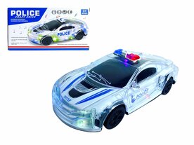 Police Car Children Electronic Toys With Music Autopilot Flash Sound Automatic Rotation - 22.5cm