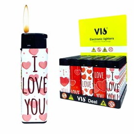 Aanstekers - I Love U Hartjes &ndash; Navulbaar &amp; Verstelbaar - 50 stuks