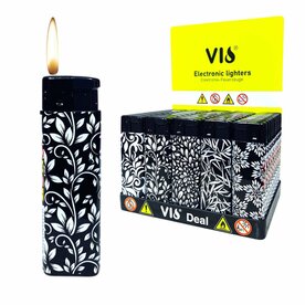 Aanstekers klik tray van 50 stuks - Navulbaar - zwart  wit print