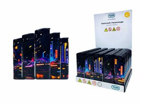 TOM&reg; Night Rider Aanstekers &ndash; Stoere Auto Print Aanstekers (50 stuks) &ndash; Navulbaar &amp; Verstelbaar vlam