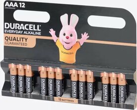 Duracell Alkaline AAA 1.5v batterijen - 12 stuks