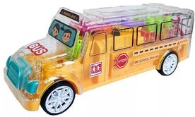 Schoolbus speelgoed - GearWheel - met lichtjes en muziek - rijdt all round - 20CM