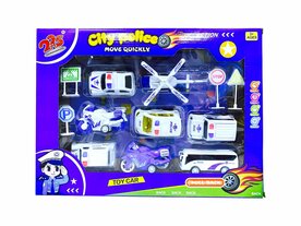 Police Set - Emergency Services Set Cars and Plane for Children - 12 Pieces