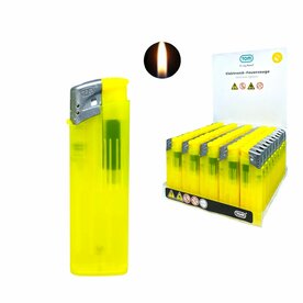 Aanstekers Bedrukbaar - Geel Transparant 50 stuks - Verstelbare &amp; navulbaar