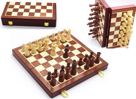 Chess - Professionele Magnetische houten schaakbord 38cm - opvouwbaar