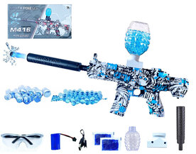 Gel Blaster - Electric Gun - Blue Graffiti - Complete Set Including Gel Balls - Rechargeable - 48CM
