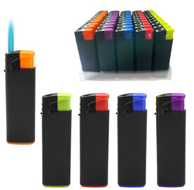 Turbo Aanstekers 50 stuks - navulbaar - Mat zwart Soft Touch - Unilite&reg; - Stormaansteker