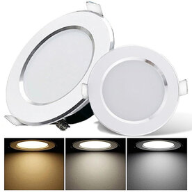 Downlight LED inbouwspots - 7W - 3 kleuren - 3000K, 4000K en 6500K spot 3in1 - 2x Silver design spots