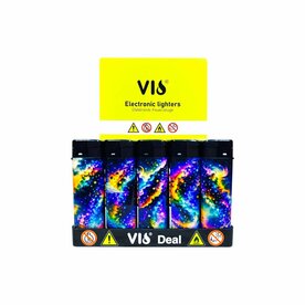 Aanstekers 50 stuks - navulbaar - Sterren kleurenprint