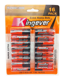Kingever AA batterijen 16 in pak - R6 1.5V AA voordeel pak!