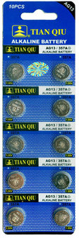 Button cell batteries AG 13 / 357A 10 pieces in pack