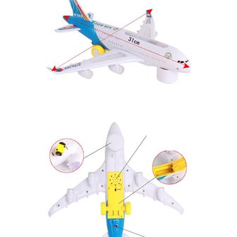 Airbus speelgoed vliegtuig met geluid en lichtjes- kan rijden - 30.5CM