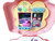Toy box beauty set - 2 in 1 trolley and dressing table - with light and sound-beauty play pink