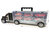 Brandweer vrachtwagen transporter truck - speelgoed mini brandweerauto's - 6-delig set koffer - Oplegger voor 12 brandweerwagens - 39cm