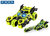 Die Cast Max catapult Car 3in1 -  pull-back - met 2 motors - licht en geluid - 1:32 Red