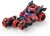 Die Cast Max catapult Car 3in1 -  pull-back - met 2 motors - licht en geluid - 1:32 Red