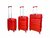 Luxury suitcase set 3 pieces 55cm+65cm+75cm red
