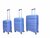 Luxury suitcase set 3 pieces 55cm+65cm+75cm Light blue color