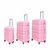 Luxury suitcase set 3 pieces 55cm+68cm+78cm Pink color
