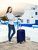 Travel suitcase - luggage - dark blue - siliconen case 65CM