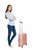 Hand luggage suitcase 55CM pink - 4 wheels 360 degree spinner