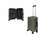 Hard shell suitcase set, PC ABS aluminum 2 pieces Large suitcase + hand luggage dark pink + Mocha gray