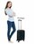 Hand luggage suitcase 55CM black - 4 wheels 360 degree spinner