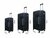 Suitcases - Luxury - Set of 3 - Light Black - 55/65/75 cm (black)