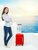 Suitcase hand luggage - Luxury - 55CM with 4 wheels 360 degree spinner - Red - 100% Polypropylene - 2025 Edition