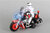 Toy police motorcycle - with siren and light - friction powered