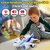 Toy airplane with flashing lights, music and airplane sounds