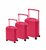 Suitcase set Dark pink Hardcase - 3 pieces - TSA Lock - wide handle Bubule