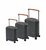 Bubule Hardcase suitcase set steel blue - 3 pieces - TSA lock - wide handle