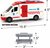 Ambulance toy with light and siren sound effects - friction driven wheels