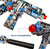 Gel Blaster - Electric Gun - Blue Graffiti - Complete Set Including Gel Balls - Rechargeable - 48CM