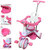 Children's tricycle with push bar - Music and Light - Pink