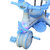 Children's tricycle with push bar - Music and Light - Blue&white