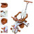 Children's tricycle with push bar - Music and Light - White&Brown