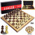 Houten Chess & Dammen 2-in-1 - 52x52 cm - schaak set 