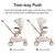 Baobaohao V16 Buggy beige &ndash; Luxe, Lichtgewicht & Inklapbare Kinderwagen voor 0-3 Jaar