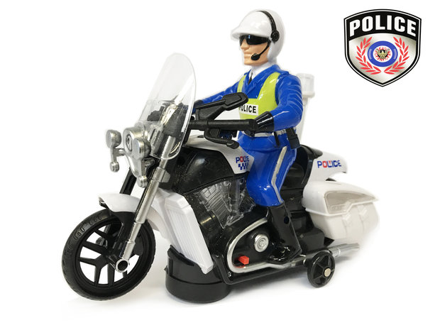Politie motor met led flash light en politie geluiden - Police 20CM