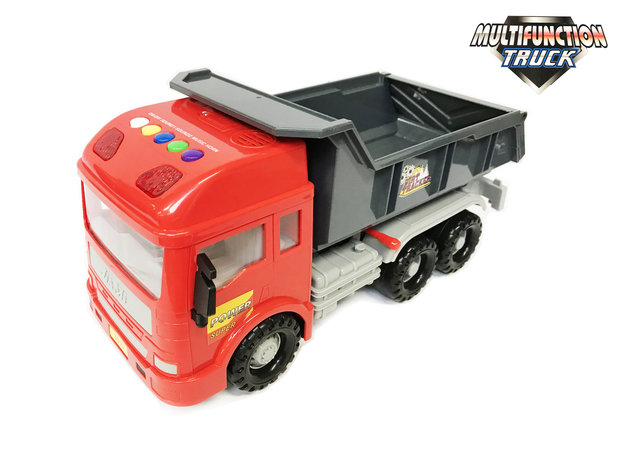 Speelgoed Vrachtwagen met laadbak/kiepbak - 4 soorten geluiden en lichtjes - 33CMS