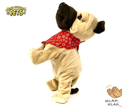 Schattig blaffende speelgoed hondje - Met 7 verschillende kunstjes op geluid/aanraken - Voice Control Pets clap dog- 29CM