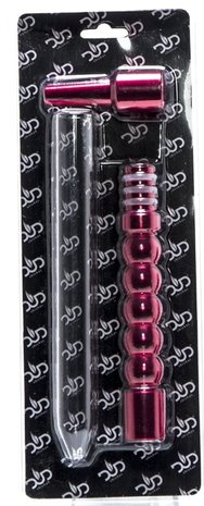 DUD Shisha mondstuk compleet voor waterpijp slang - Metal Adapter for Silicon Hose with Glass mouthpiece