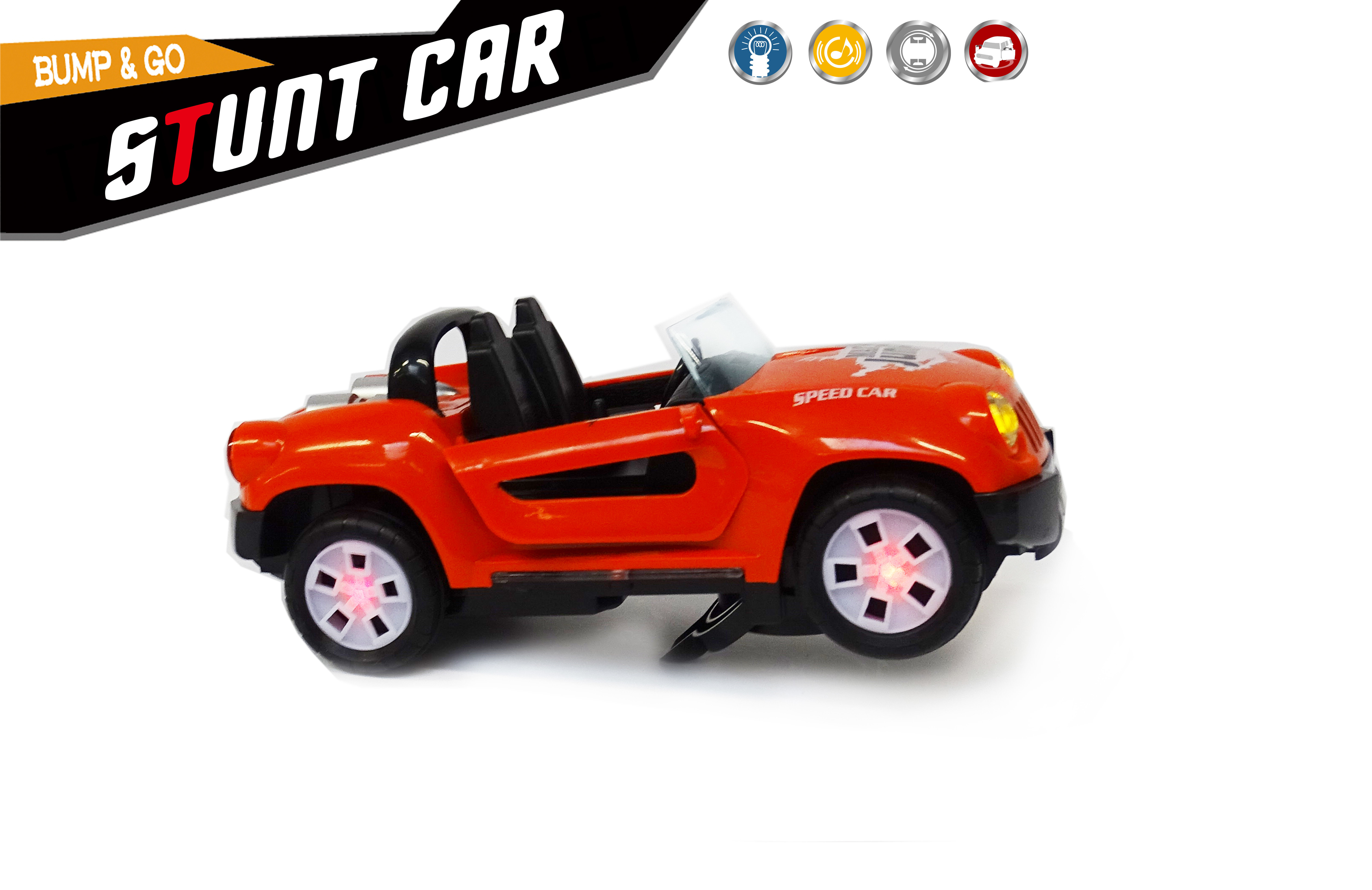 Stunt car toy - Super Max - Hummer with acrobatic movement -Led light and sound (19CM)