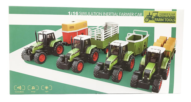 Speelgoed tractor met laadbak - maakt 3 soorten geluiden en lichtjes - 39CM tractor