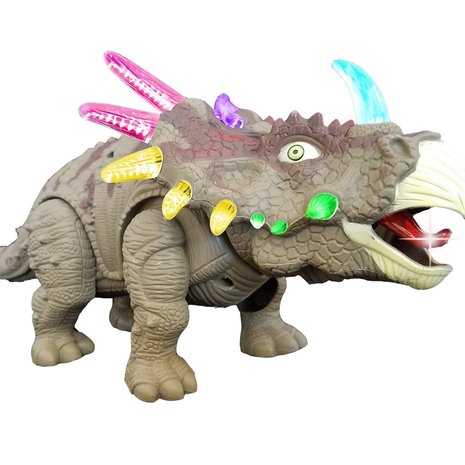 Speelgoed Dinosaurus - Triceratops - met licht en Dino geluid 35CM