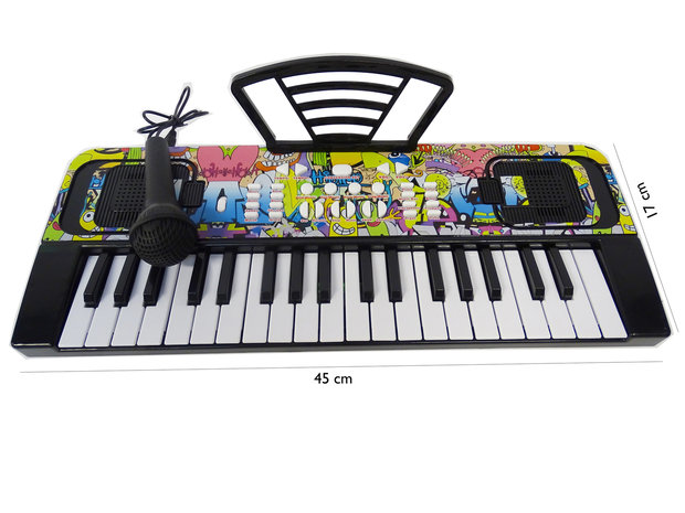 Keyboard Piano Met 37 Tonen Microfoon 45 CM - 24winkelen